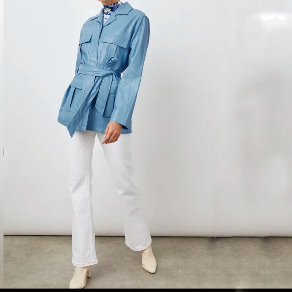 NWT Rails The Romily Vegan Leather Utility, Safari jacket in Bluestone Size L - Picture 6 of 15